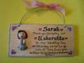 3d Personalised Bridesmaid Flowergirl Maid of Honour Sign Boy or Girl Unique Keepsake Gift Plaque Handmade Any Phrasing